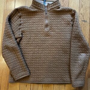 Southern Tide- women’s Brown Quilted Half-Zip Pullover- size small